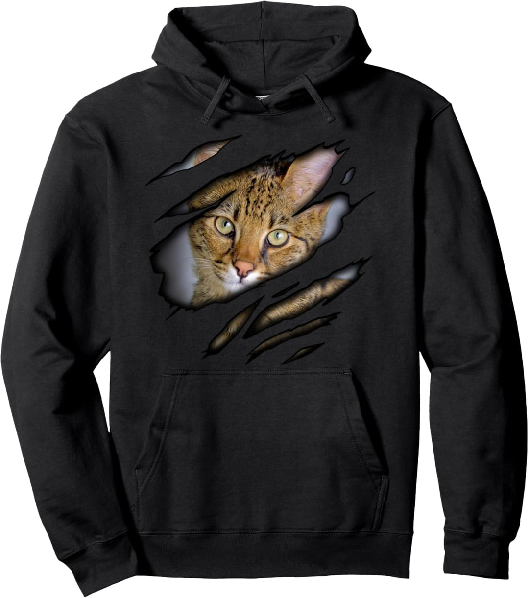 Savannah-Katze in mir Design, reinrassige Katze Pullover Hoodie