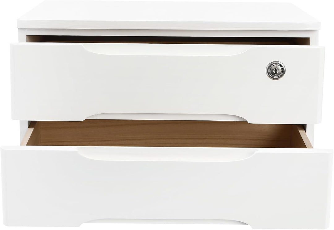 2 Schicht Desktop Storage Box, Desktop Storage Box mit abschliessbarer Schublade, Bürobedarf Schubla