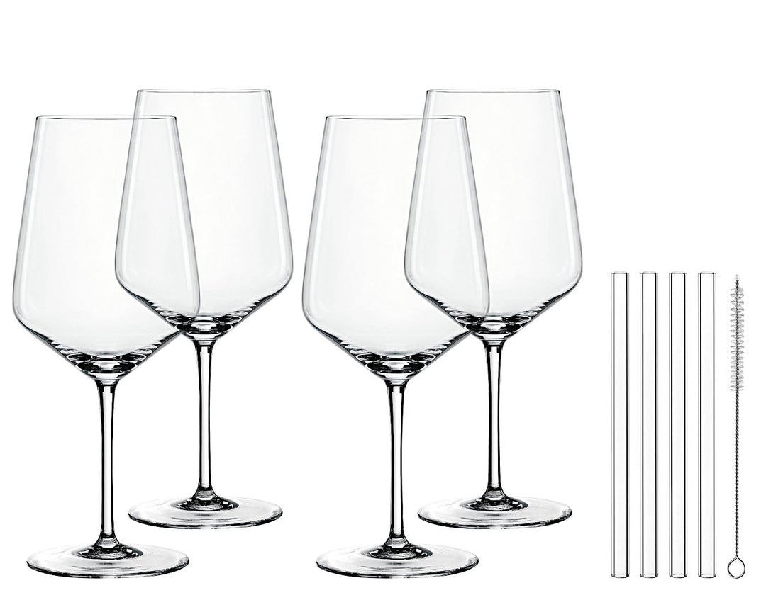 Nachtmann Cocktail/Spritz Set/4 + 4 Glastrinkhalme 7608/8tlg Tastes Good [SET4] [SP]