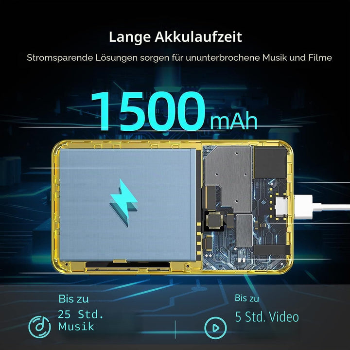 MP3-Player mit Bluetooth und WLAN, 4"-Voll-Touchscreen MP4 - mit Spotify, Android-Streaming-Musikpla