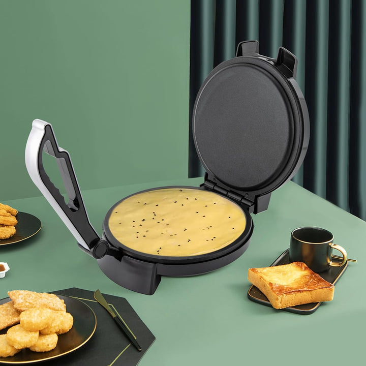 Crepes Maker 1200W Elektrischer Pancake Maker Roti Maker, Antihaftbeschichtung, Doppelseitige Heizun