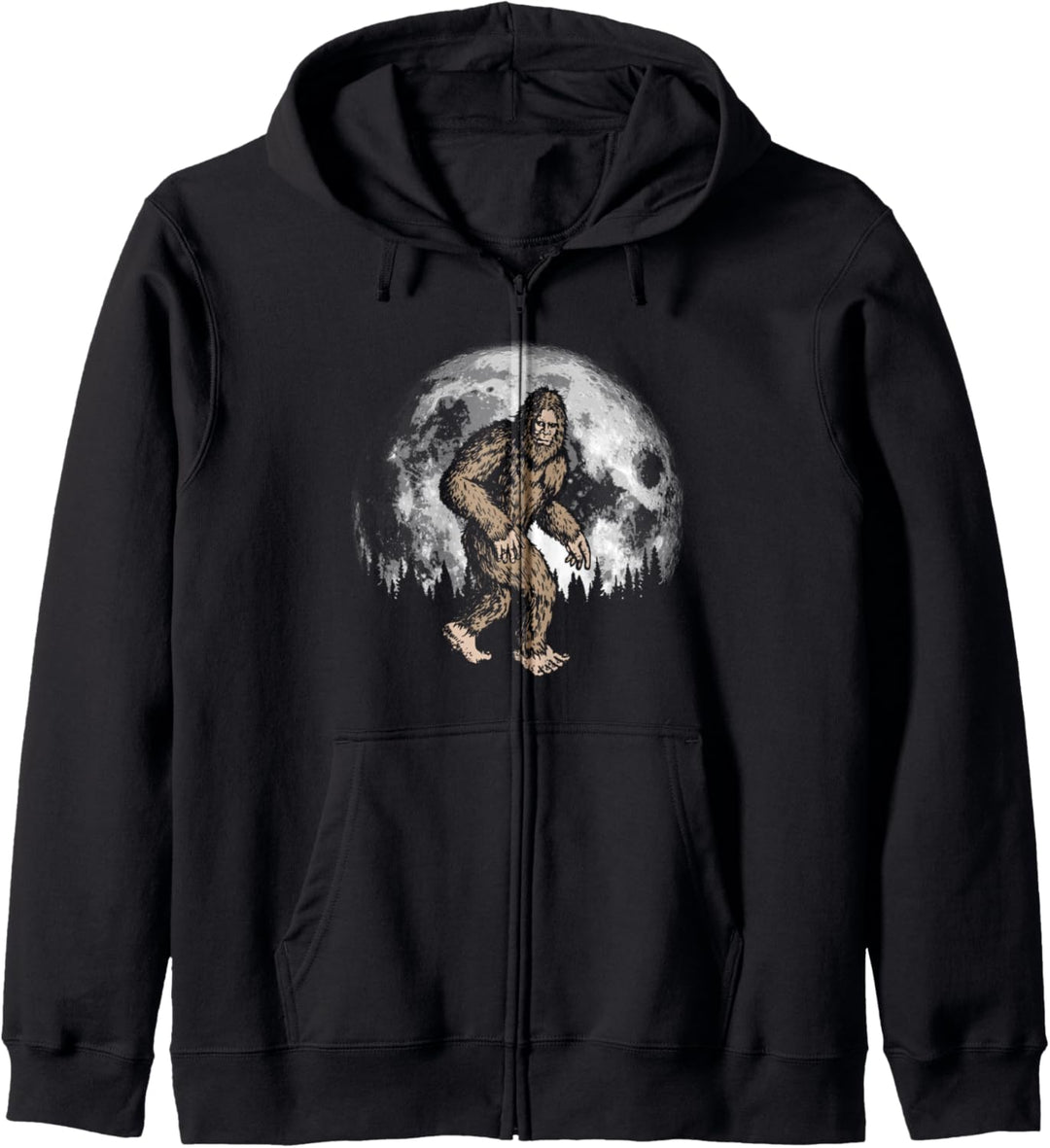 Retro Bigfoot Silhouette Moon Night Stroll Vintage Sasquatch Kapuzenjacke