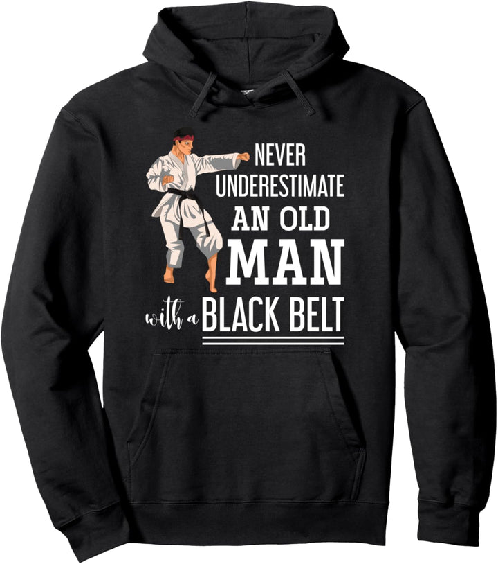 Schwarzer Gürtel Opa Rentner Ninja Ruhestand Lustiges Judo Pullover Hoodie
