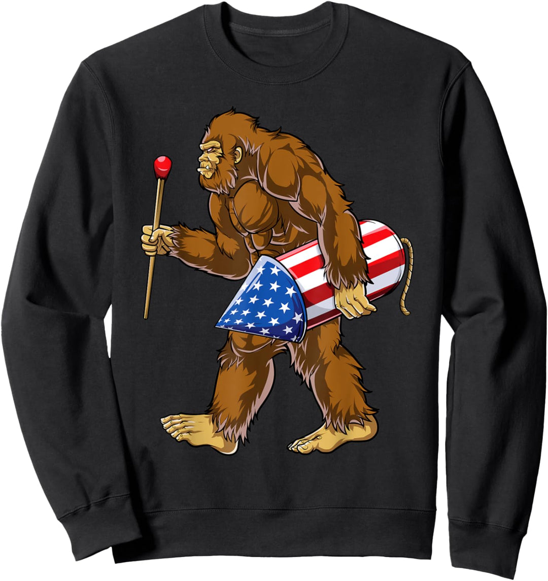 Bigfoot Fireworks Lustige patriotische Feier zum 4. Juli Sweatshirt