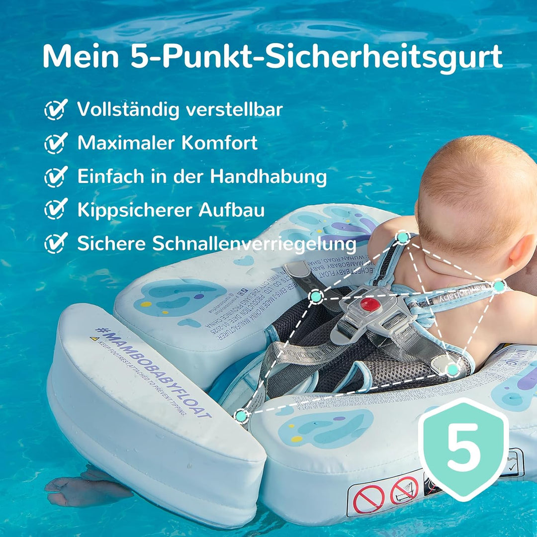 HECCEI Baby Schwimmring Mambobaby Nicht Aufblasbarer Schwimmreifen mit Sonnendach Schwanz, Weiches W