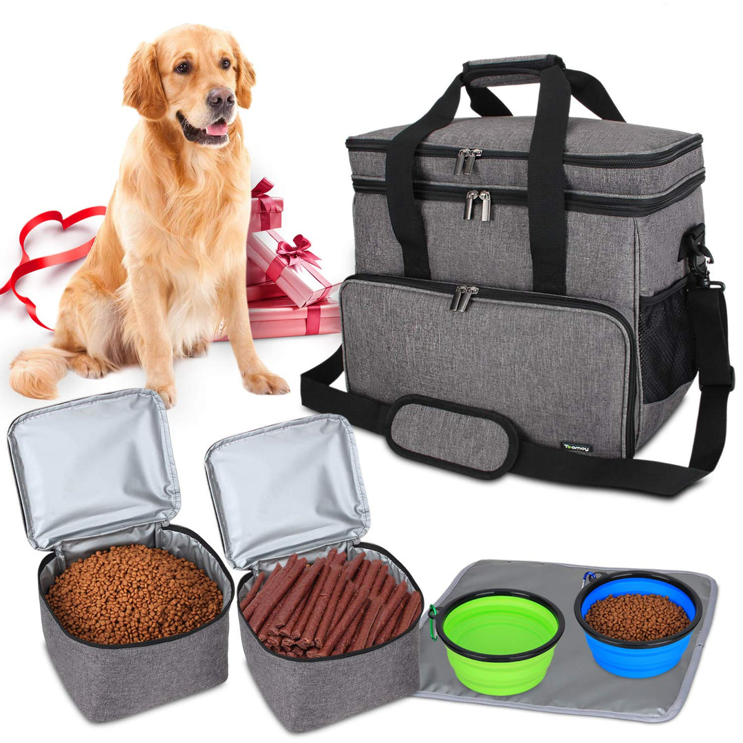 Teamoy Reisetasche für Hundeausrüstung, Hundetasche für die Mitnahme von Tiernahrung, Leckereien, Sp