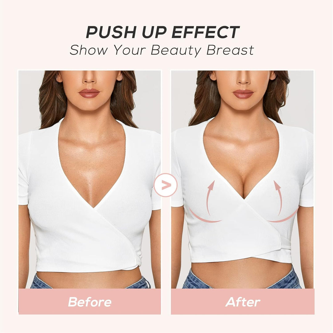 DOBREVA Damen Push Up Bügel BH Soft T Shirt BHS mit Licht Gepolstert Komfort Sexy 70B Schwarz, 70B S