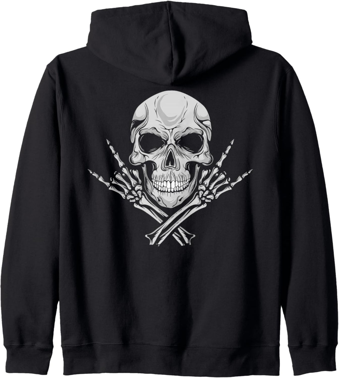 Mano Cornuta - cooler Musik Totenkopf Rocker Gruss Totenkopf Kapuzenjacke