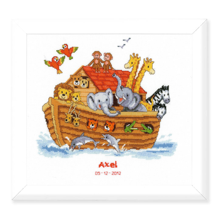 Vervaco Zählmuster Arche Noah Zählmusterpackung-Stickpackung im gezählten Kreuzstich, Baumwolle, Meh