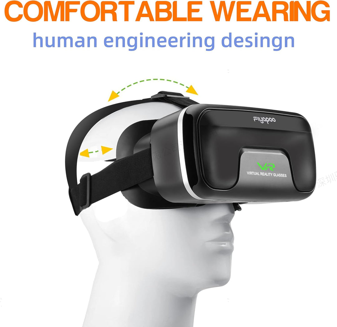 VR Brille 3D für Handy, 3D Brille Virtuelle Realität,HD VR für Filme & Spiele, Kompatibel mit nahezu