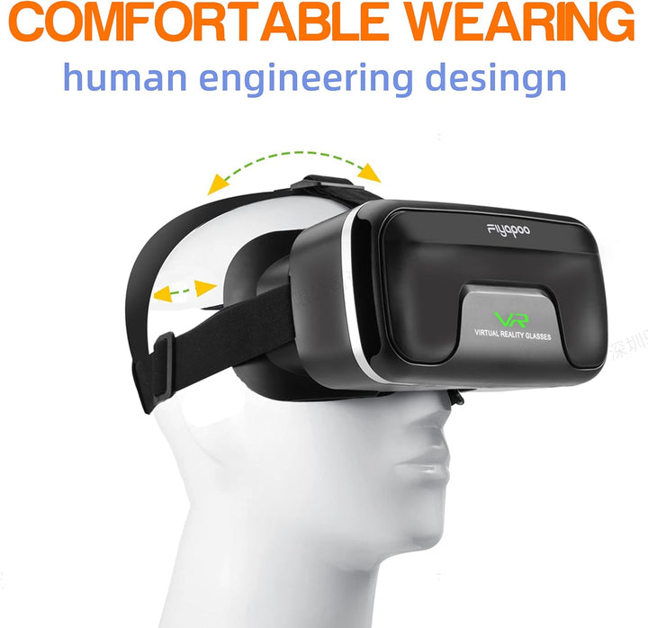 VR Brille 3D für Handy, 3D Brille Virtuelle Realität,HD VR für Filme & Spiele, Kompatibel mit nahezu