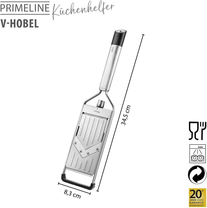 GEFU V‑Hobel PRIMELINE | Stufenlos einstellbar 0–5mm | Ultrascharfe V‑Klinge | Antirutschfüsse & Auf