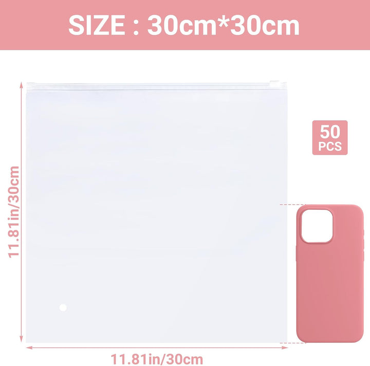 Zip Beutel Kleidung, 50 Stück 30 * 30cm Kleiderbeutel, Plastikbeutel Verschliessbar Kleidung, Zip Be