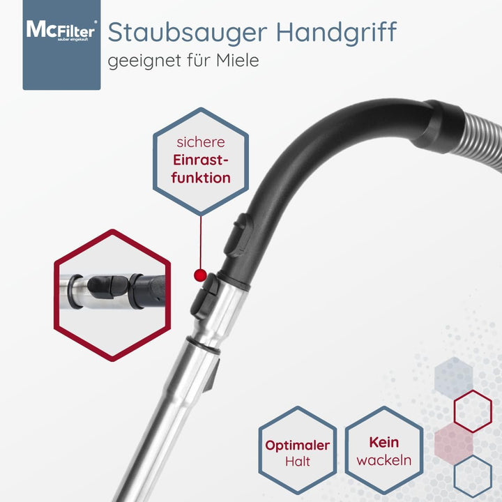 McFilter I Teleskoprohr kompatibel mit Miele S8340, S8360 Powerline, S8730 Staubsauger, Staubsaugerr