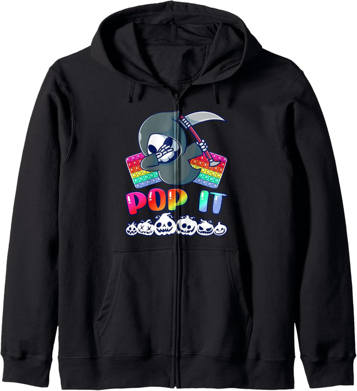 Halloween T-Shirt für Kinder Pop It Fidget Toy Kapuzenjacke