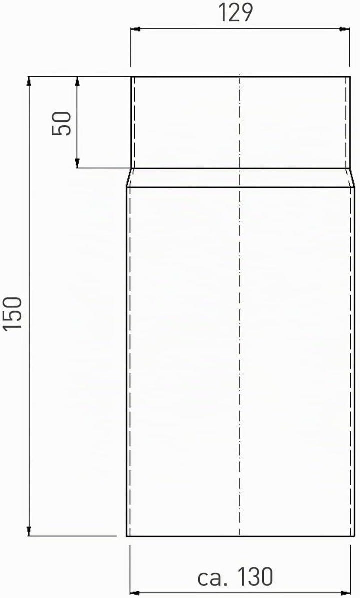 raik Rauchrohr/Ofenrohr Durchmesser 130 mm Länge 150 mm Emaille Schwarz ESH005-130-sw