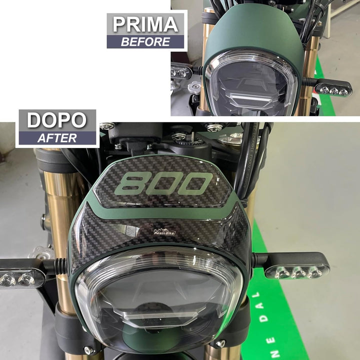 Resin Bike Aufkleber für Motorrad Kompatibel mit Benelli Leoncino 800 2022. Windschild-Rücklichtschu