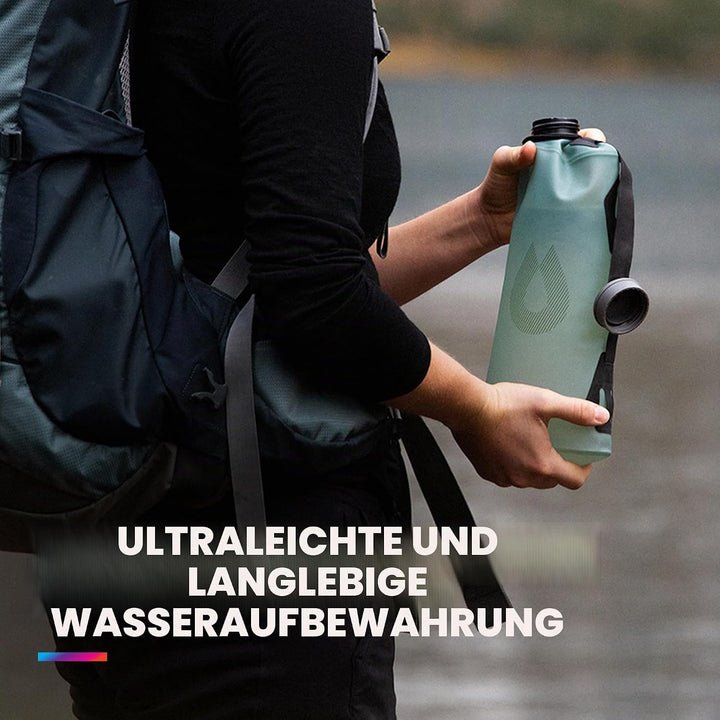 Hydrapak Seeker - Faltbarer Wasserspeicher (4L/140oz) - BPA- und PVC-freier Camping Trinkrucksack -
