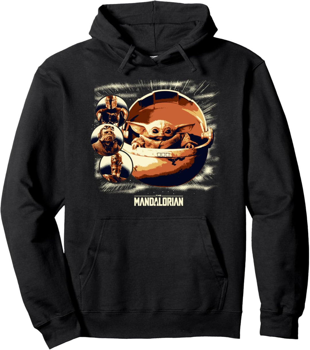 Star Wars The Mandalorian The Child Cast Portraits Pullover Hoodie