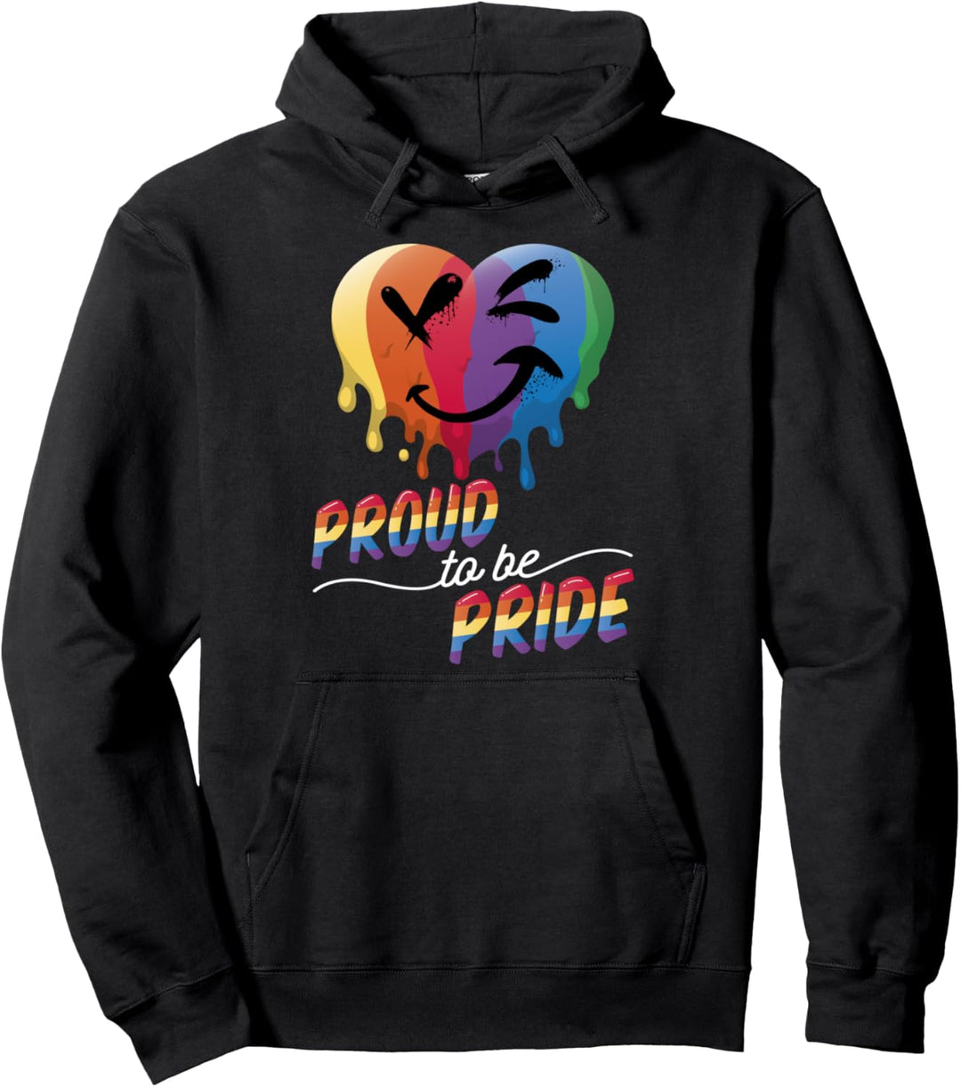 Regenbogen Herz Mit Smiley - LGBT &amp; LGBTQ Pullover Hoodie