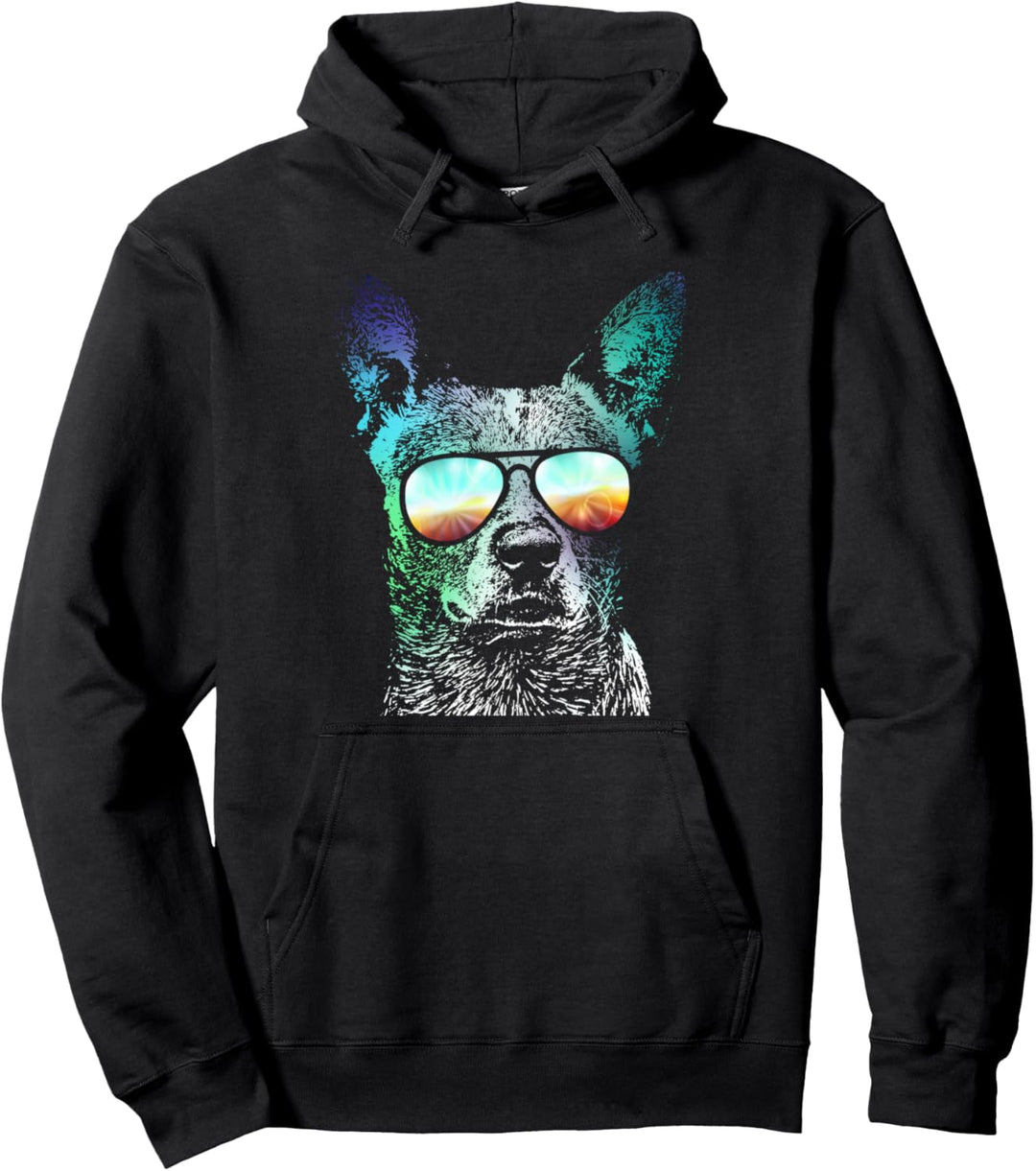 Retro Disco Dog Australian Cattle Dog Pullover Hoodie
