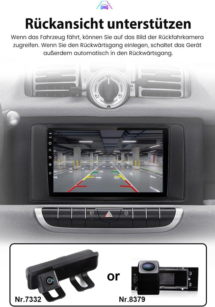 Android Autoradio Mit GPS Navigation HD Bildschirm Touch Display Canbus + Einparkkamera Nachtsicht H