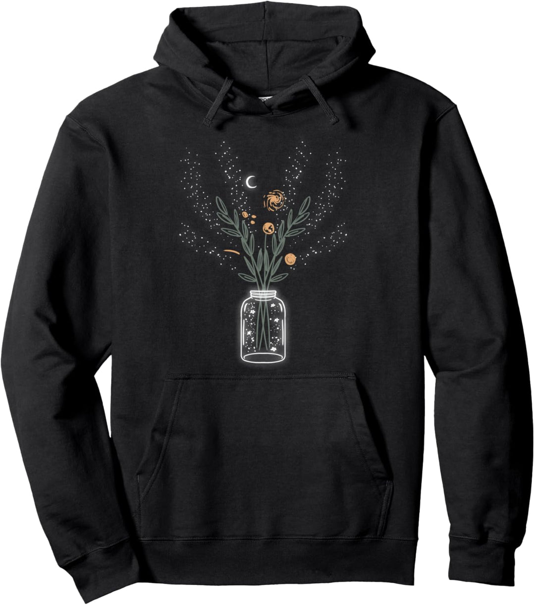 Galaxy Flower Vase Night Moon Outer Space Stargazer Gift Pullover Hoodie
