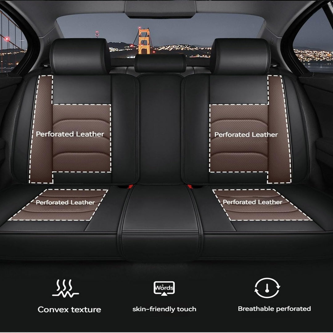 Universal Autositzbezug Komplettset Nappaleder Sitzbezüge,Sitzbezug mit Airbag-Kompatibilität,Auto S
