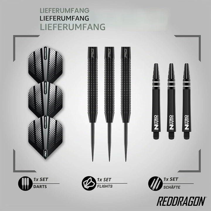RED DRAGON Razor Edge Series Dartpfeile Tungsten Profi Steel Darts mit Flights und Schäfte 26 g 1, 2