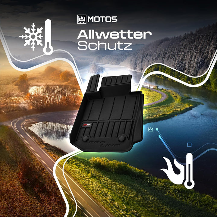 M MOTOS Gummimatten Auto Fussmatte passt für Peugeot 5008 I 2009-2017 Verbessern Sie Ihren Reisekomf