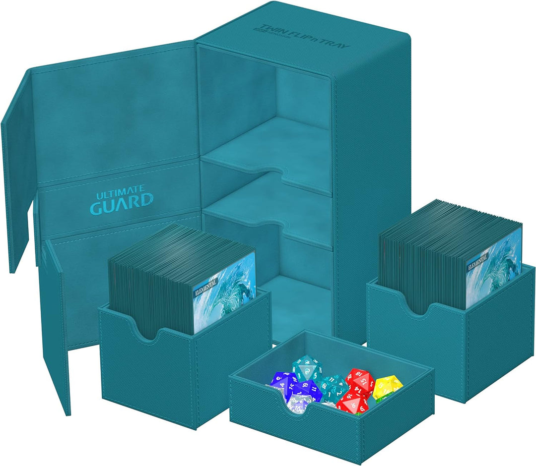 Ultimate Guard Twin Flip`n`Tray 200+ XenoSkin Monocolor Petrolblau, Petrolblau