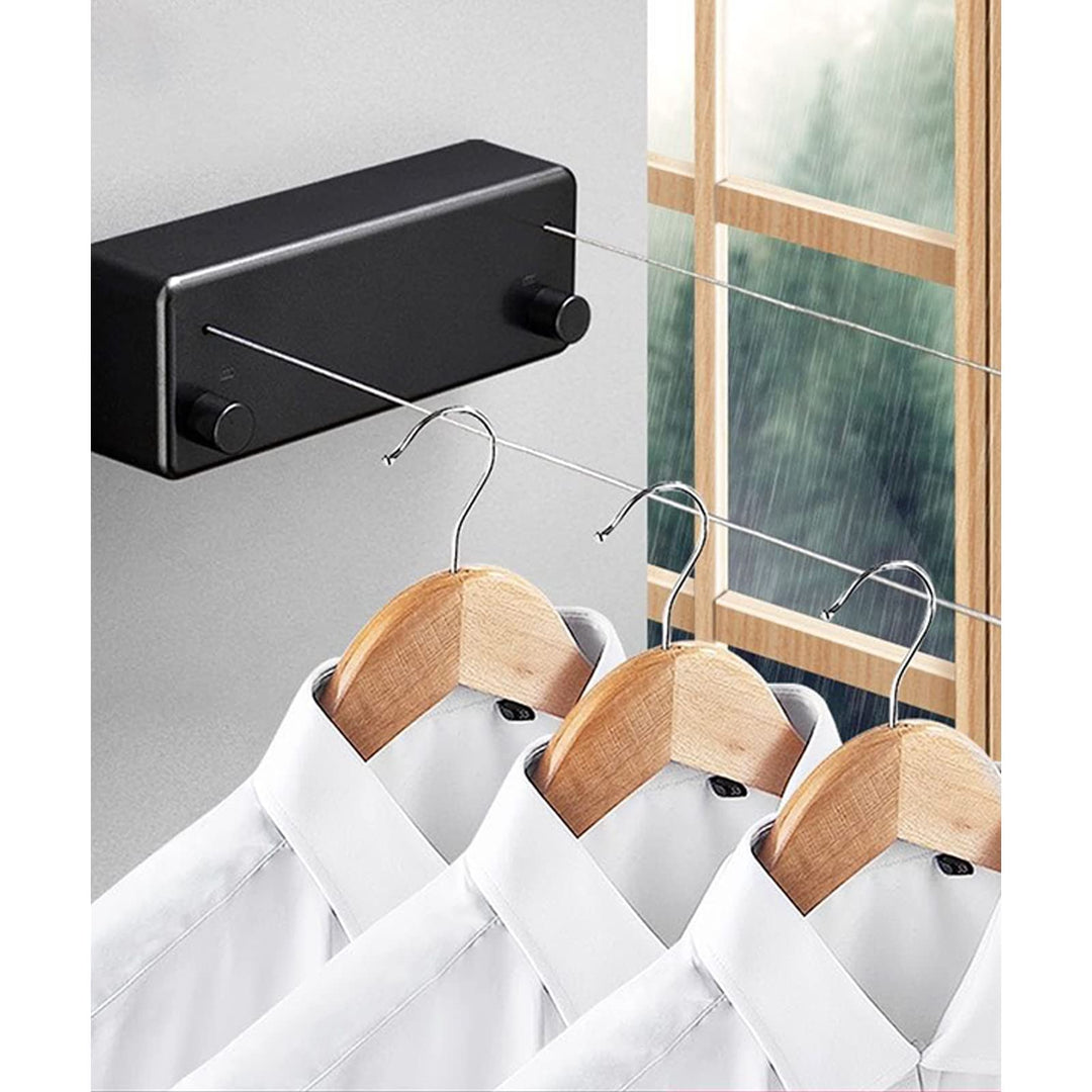 Einziehbare unsichtbare Wäscheleine für den Innenbereich, Doppelschnur, ABS Aluminium Wäschetrockner
