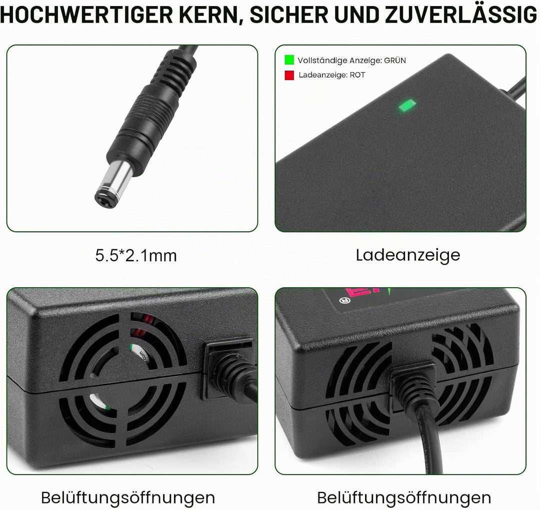 Labtec 54,6V 2A Ladekabel Ladegerät für 48V 2A 13S Li-on Akkus E-Bike Elektrofahrrad Pedelec Hoverbo