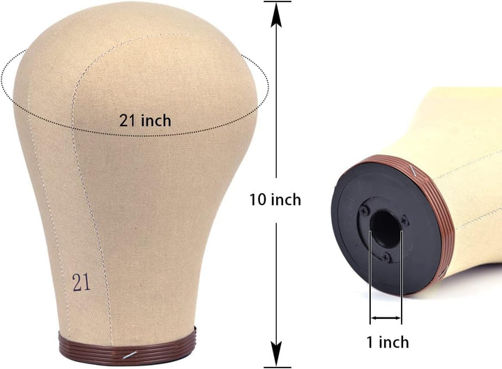 21 Zoll Perücke Kopf Kork Leinwand Block Kopf Perücke Display Styling Kopf Mannequin Kopf Mit Stand