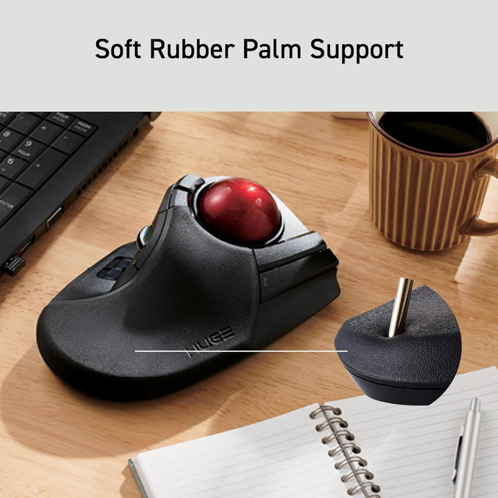 ELECOM 2,4 GHz kabellose Fingerbedienung, grosse Trackball-Maus, 8-Tasten-Funktion mit glatter Track