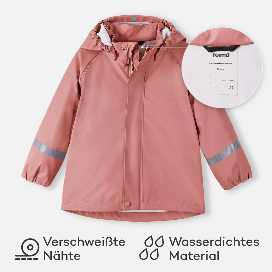 Reima - Lampi Regenjacke für Kinder Wasserdicht - Jacke für Jungen und Mädchen, Reissverschluss vorn