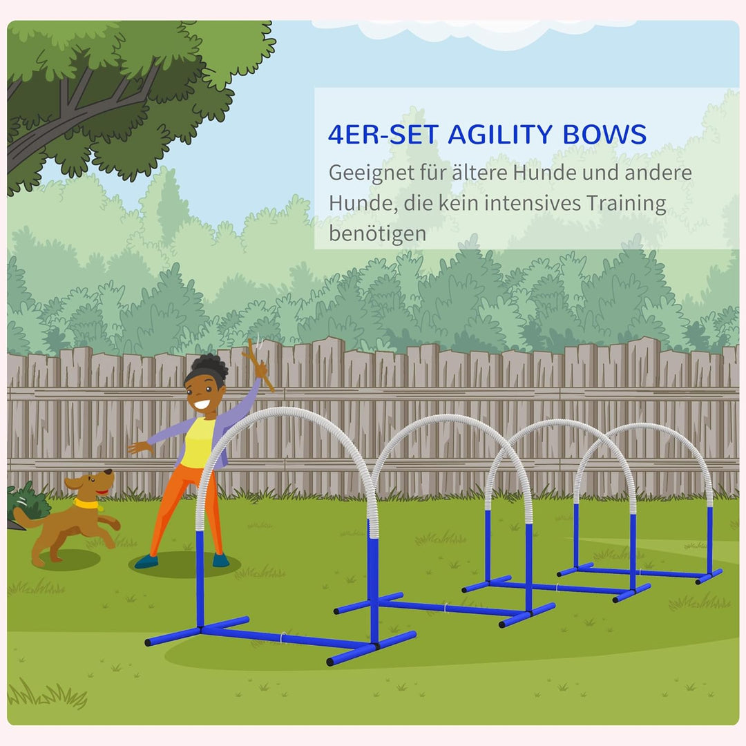 PawHut Hunde-Agility-Trainingsgeräte, Hund Agility Set, 4-teilges Agilityset für ältere Hunde, Hunde