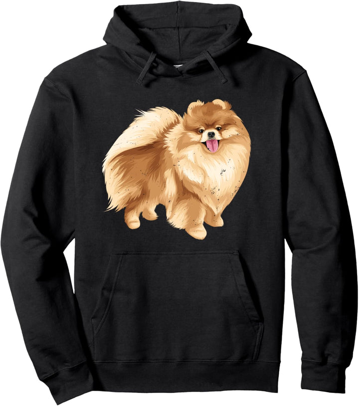 Cute Pomeranian Dog Graphic Pullover Hoodie