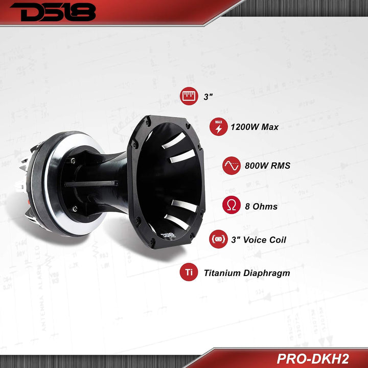 DS18 PRO-DKH2 1200 Watt 7,6 cm Kompressionstreiber mit Aluminiumhupe