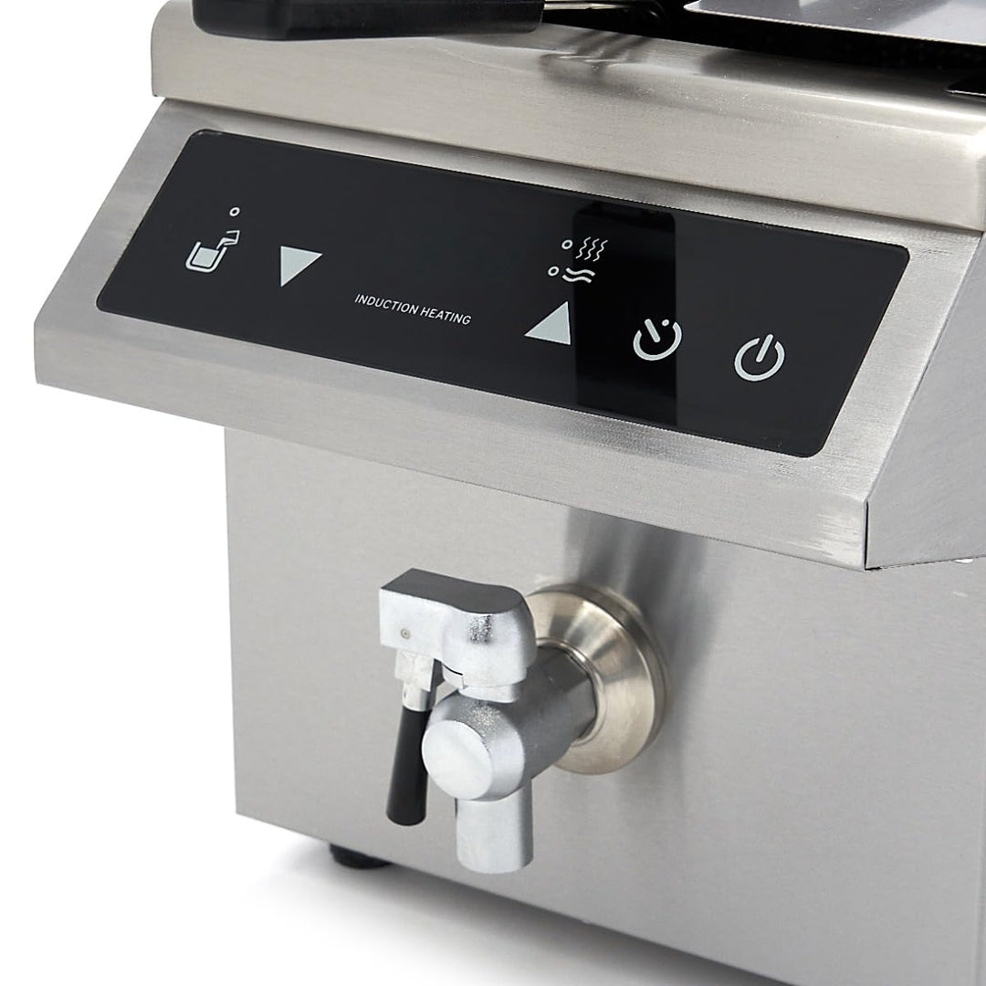 Maxima Gastro Fritteuse - 8 l - 1 Körb - Induktion - mit Ablasshahn