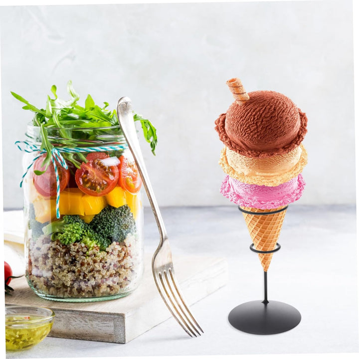 BESTonZON Eisständer Cupcake Displayhalter Schmiedeeisen 1 Stück Schwarz Eistütenhalter Präsentation