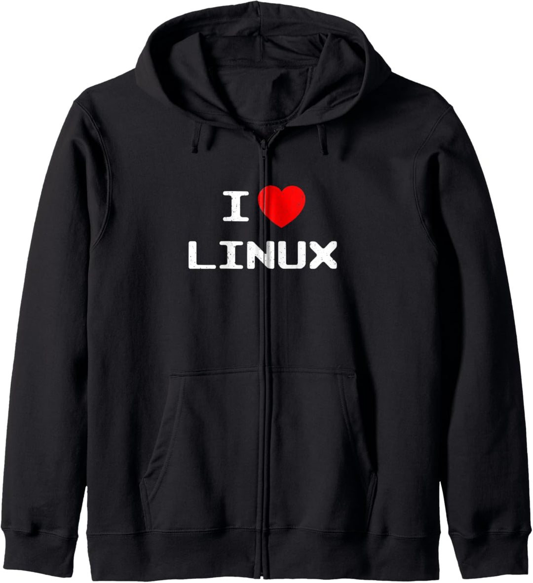 I Love Linux Nerd Geek Sysadmin IT Gift Men Women Kids Kapuzenjacke