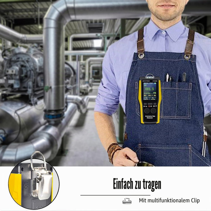 Ammoniak Gas Detektor 9000B, 0~100PPM Akustischer Optischer Alarm NH3 Luftqualitätsmessgerät für Ind
