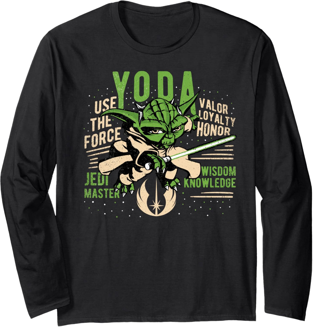 Star Wars Clone Wars Yoda Jedi Master Portrait Langarmshirt