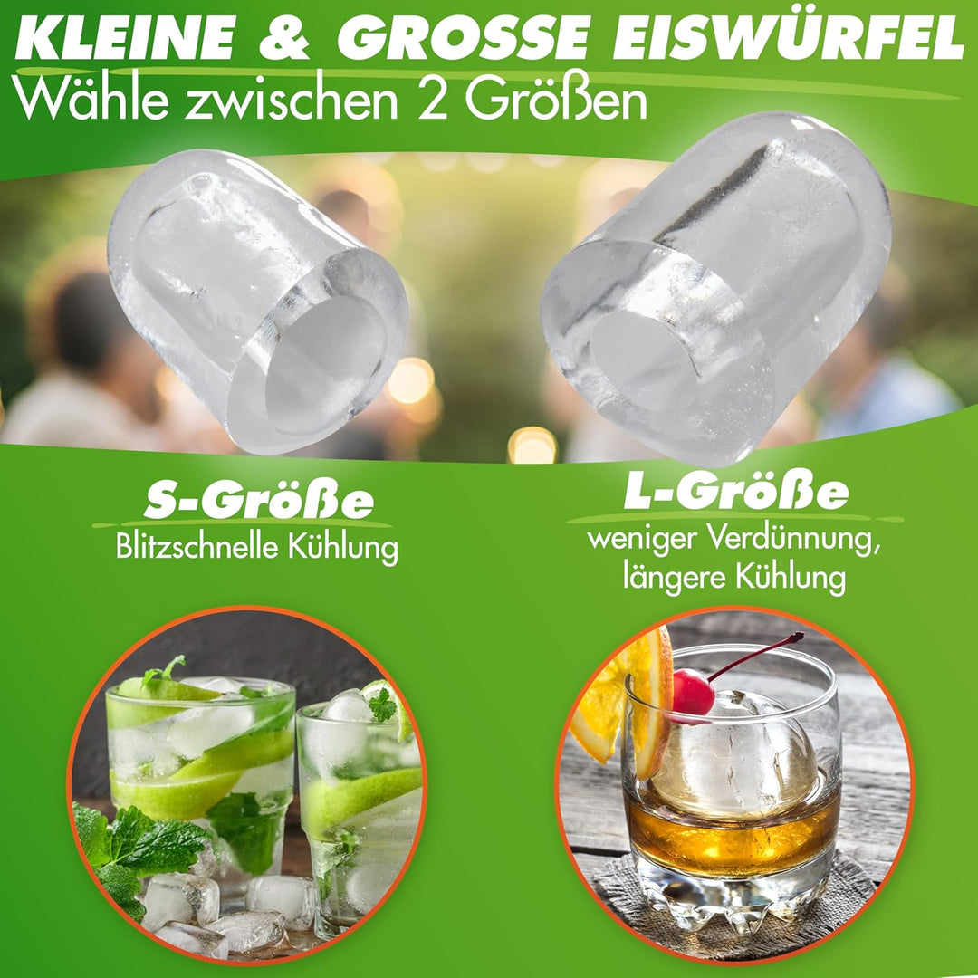 Nutrilovers Eiswürfelmaschine NUTRI-ICE MAKER Edelstahl Eiswürfelbereiter, Transparente Eiswürfel 2