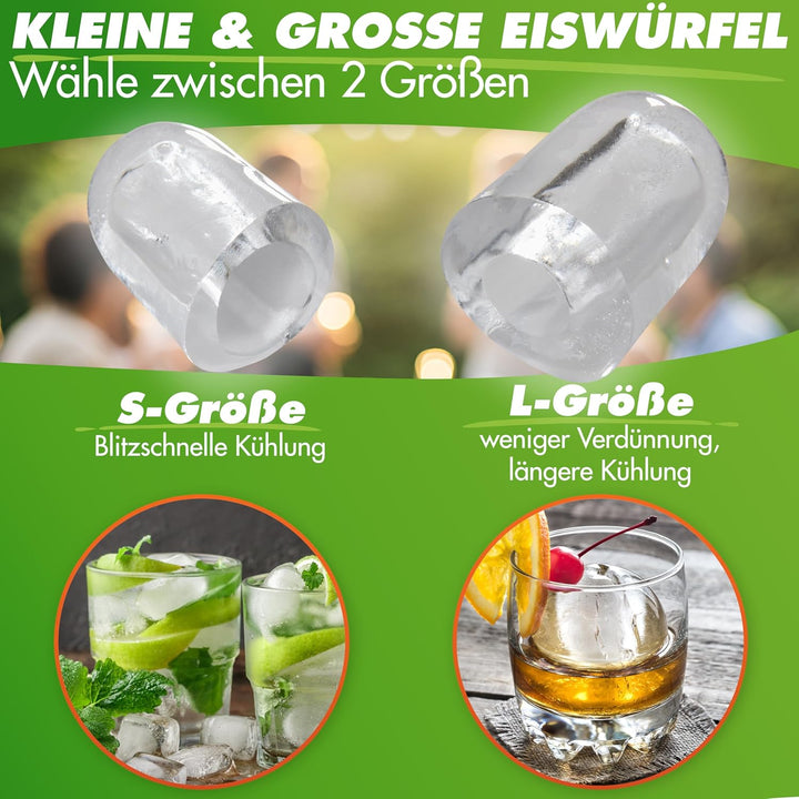 Nutrilovers Eiswürfelmaschine NUTRI-ICE MAKER Edelstahl Eiswürfelbereiter, Transparente Eiswürfel 2