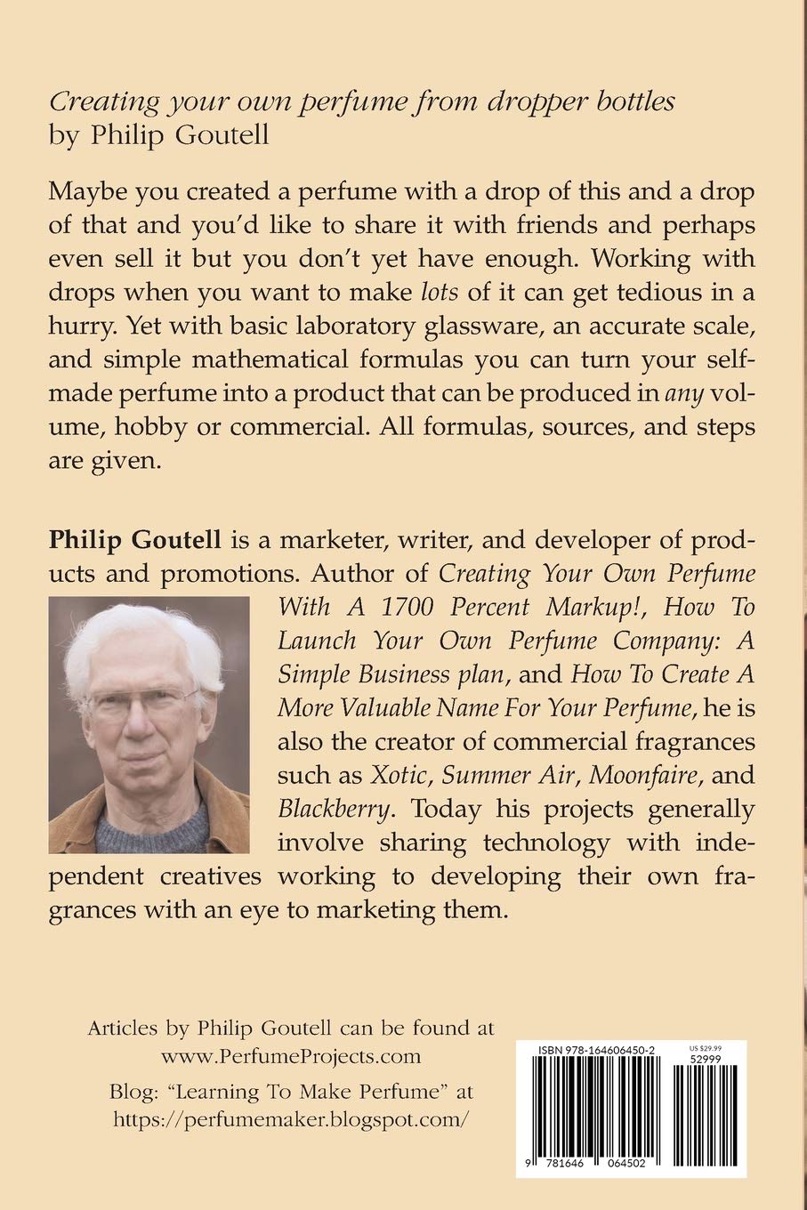 Creating your own perfume from dropper bottles: Methods, mechanics, and mathematics (Lightyears), Ta