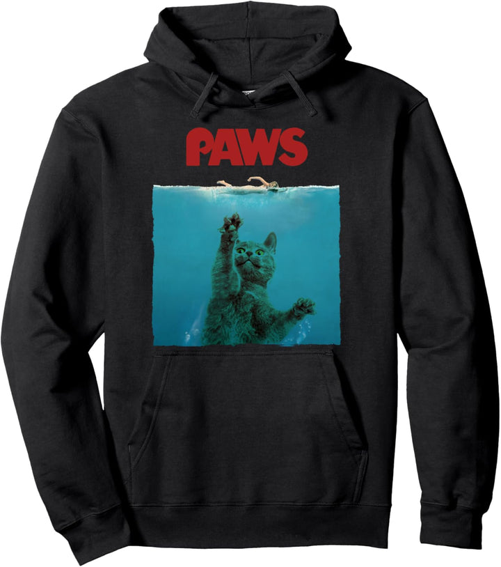Funny &amp; Awesome Paws Parody Cat Shark Pullover Hoodie