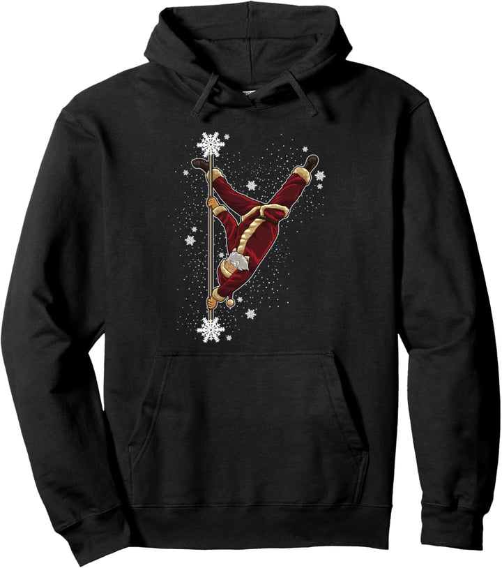 Pole Dance Weinachtsmann - Pole Fitness in Weihnachtszeit Pullover Hoodie
