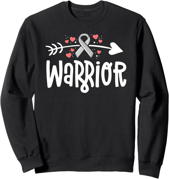 Brain Cancer Warrior Shirt Fighter Grey Ribbon Awareness Sweatshirt